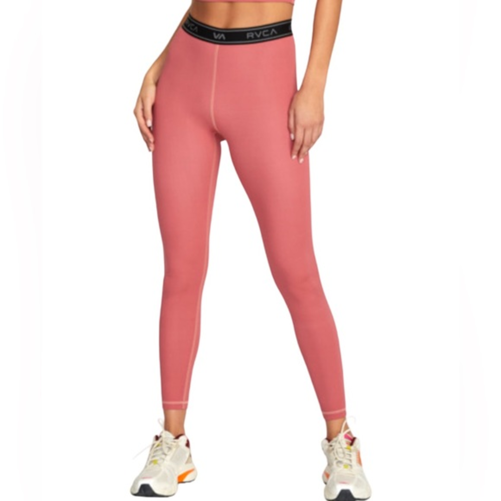 RVCA Active Leggings Womens Size Medium‎ Pink Sport Activewear Polyester Stretch - Picture 2 of 12